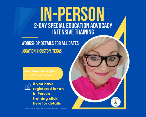 In Person Advocacy Training, Special Education Academy